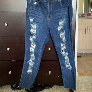 Distressed jeans